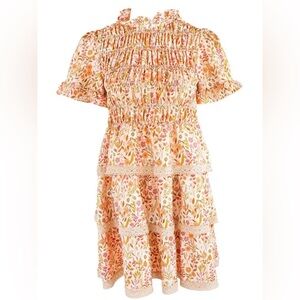 Simply Southern Floral Smocked Dress with Lace Trim Size XXL